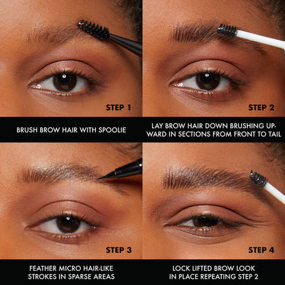 Brow gel for strong, all-day hold