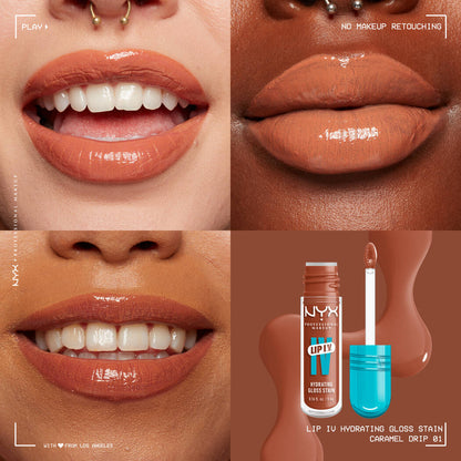 Hydrating lip gloss stain with lasting color