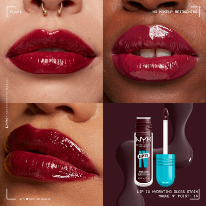 Hydrating lip gloss stain with lasting color
