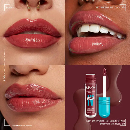 Hydrating lip gloss stain with lasting color